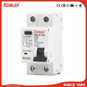 Bộ ngắt mạch hiện tại còn lại RCBO KNLE1-63 CE 1P