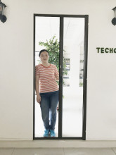 Roller Screen Door with Fiberglass Mesh Aluminum Track