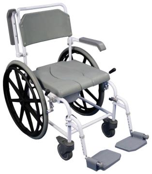 Shower Commode Chair with 24" Real Wheels