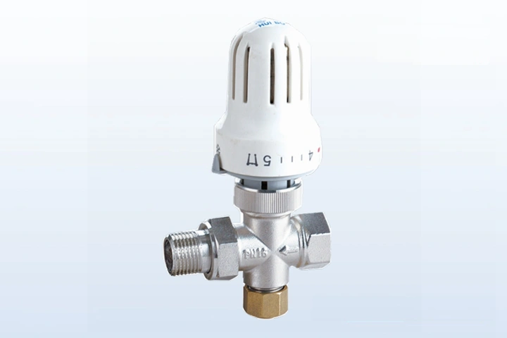 Three-Way Male Thread Nickel Plated Brass Radiator Valve