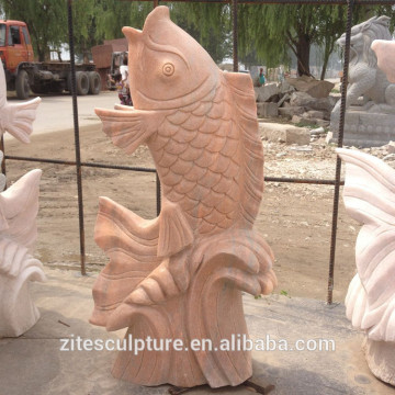 Outdoor Decoration Large Size Stone Koi Fish Statue Sculpture