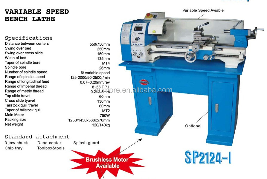 Variable speed jet lathe machine lahore SP2124-I