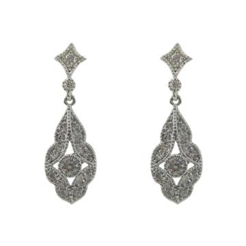 Bridal Silver Pendant Earrings