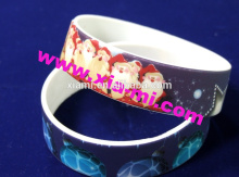 joyous festival promotion good quality printed warm father christmas pattern michael jackson silicone wristband