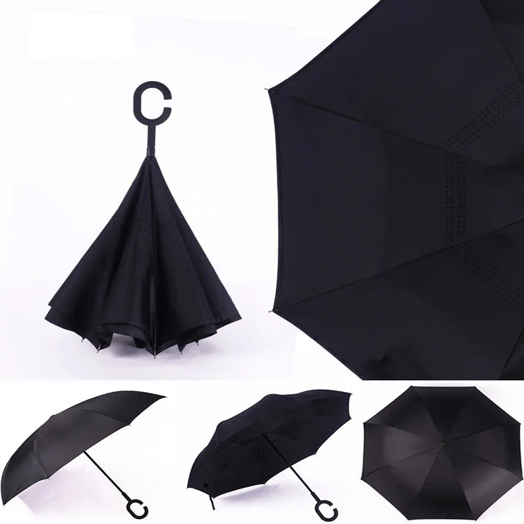 23 Inch Holdfree Double Double Straight Bar Long Handle Umbrella