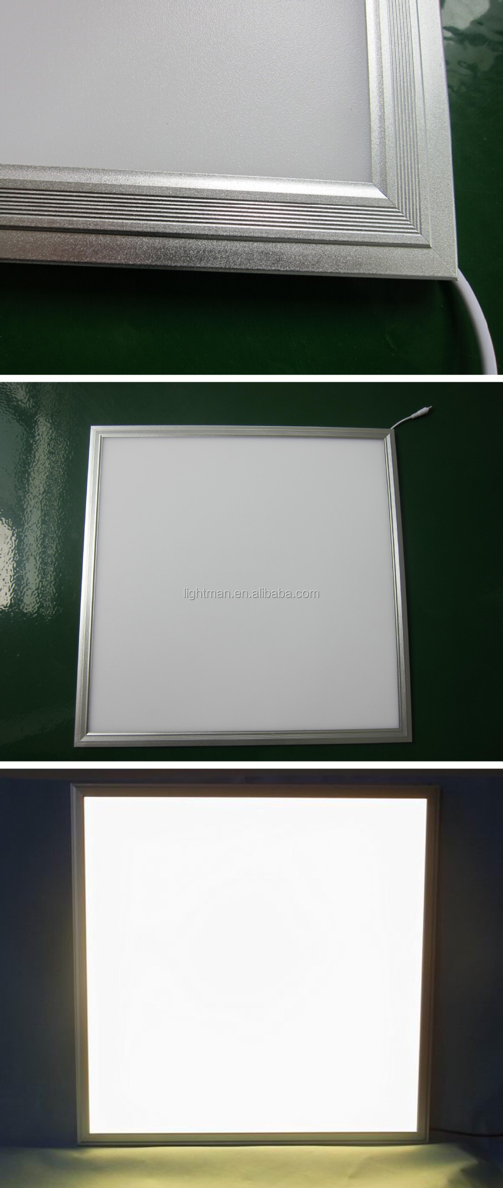 Silver frame PS diffusion plate 40w square flat led panel ceiling lighting 620x620