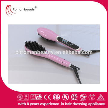 IONIC LCD CERAMIC HAIR BRUSH STRAIGHTENER