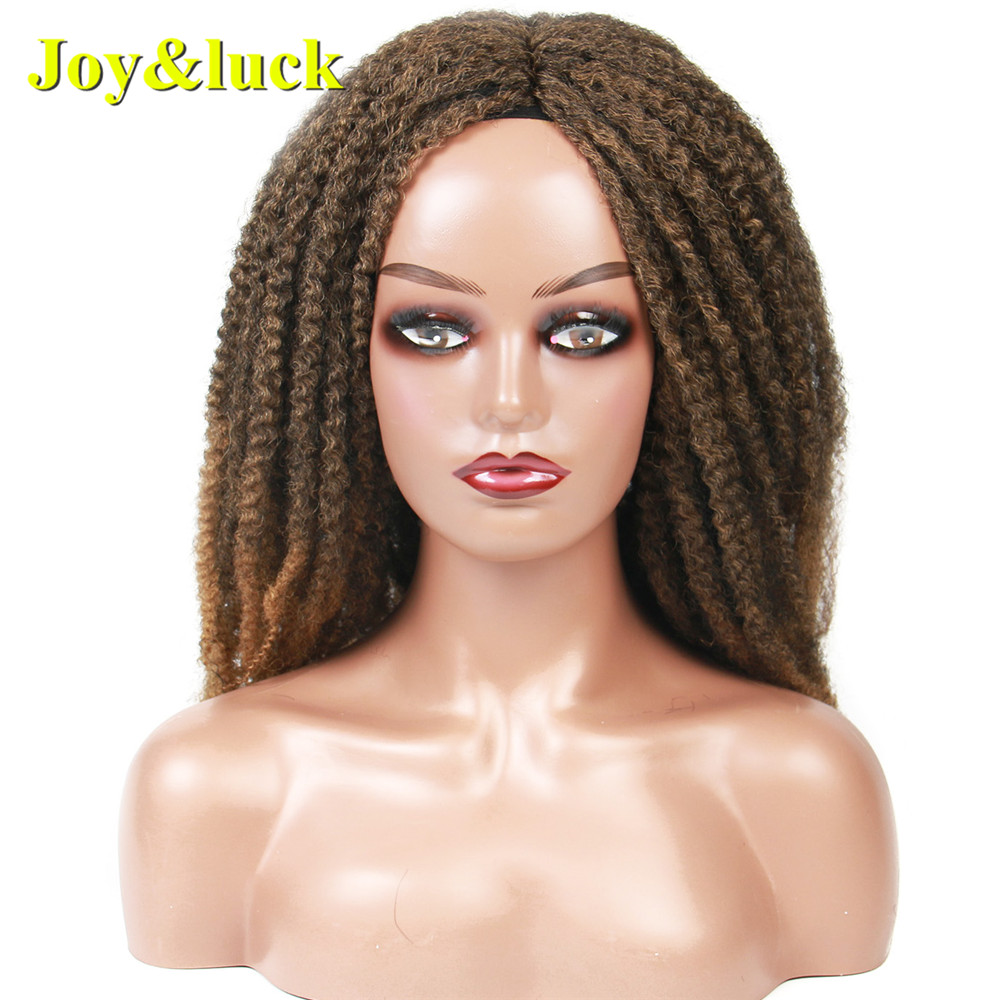 Long Afro Kinky Curly  Crochet Braids Wigs  Sythetic Wigs Middle Part Ombre Color Hair Wigs  Cosplay or Daily Use Hair Style