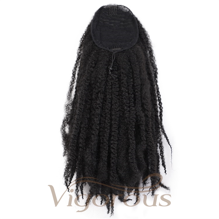 Cheapest Wholesale Fake Tie Wholesale Curly Extension High Clip On Wrap Around Real Drawstring Ponytail Synthetic Hair