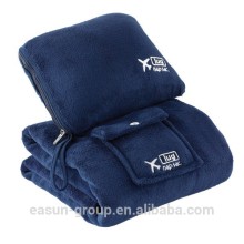 Polyester cheap wholesale plain polar fleece airline blanket