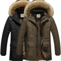 Hot Mens Fur Hooded Kentalkan Warm Parka Coat