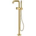 Brass floor-mount bath faucet