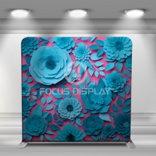 Blue flower exhibition tension background wall