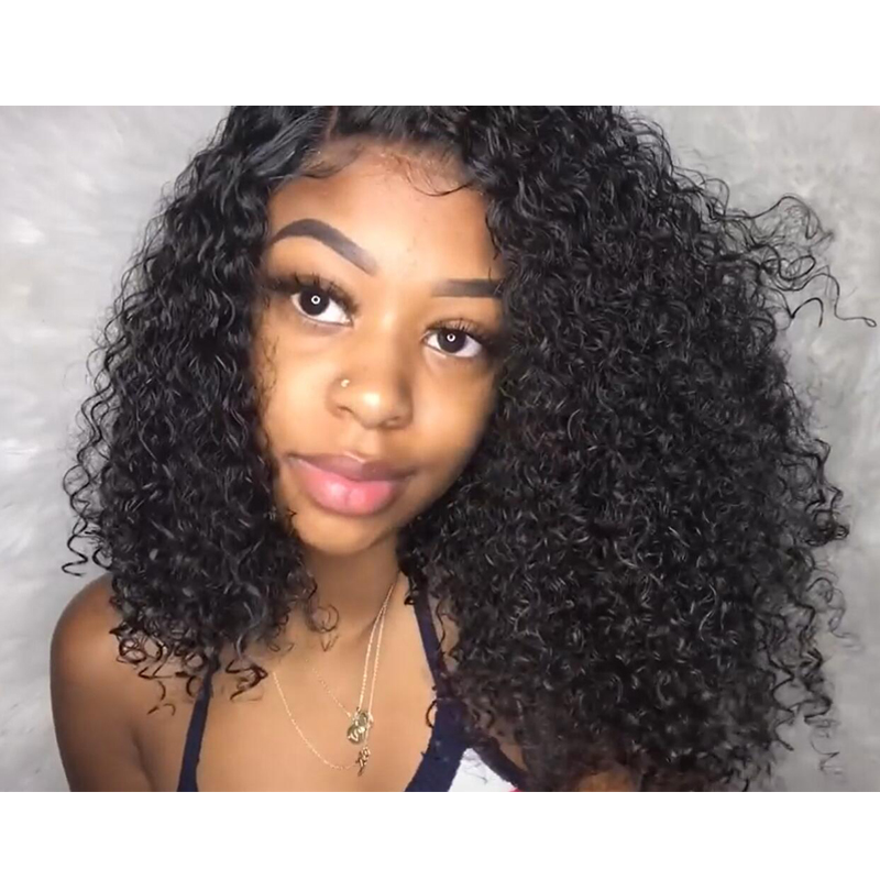 Brazilian Human Hair Afro Kinky Curly Lace Front Wigs For Black Women