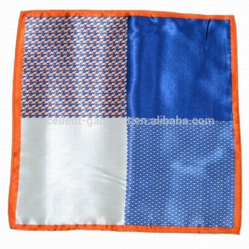 Hand print polyester mens custom printed fancy handkerchiefs
