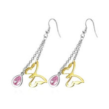 Butterfly Charms Crystal Dangle Earrings