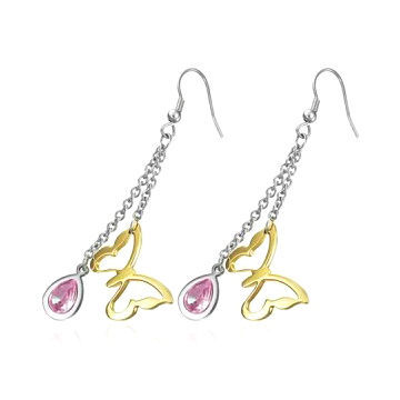 Butterfly Charms Crystal Dangle Earrings
