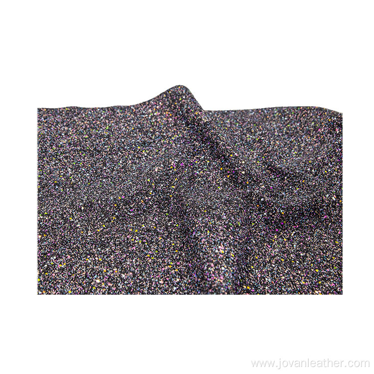 Chunky glitter PU vinyl faux leather for shoes