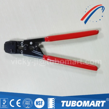 Easily installed pex cinch clamp tool for pex crimping fitting