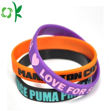 Engraved Filled Multicolor Strap Slap-up Silicone Wristbands