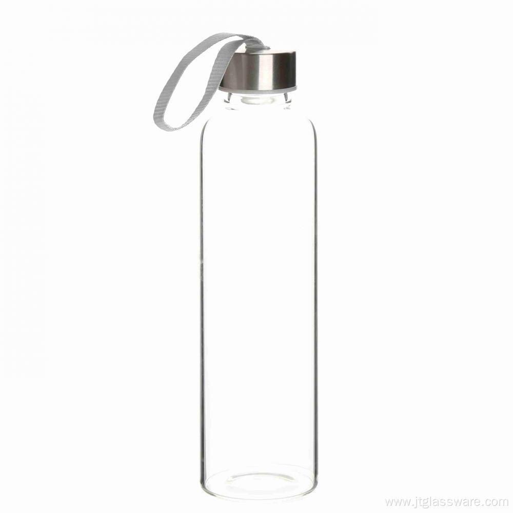 Safe carrying pyrex glass water bottle for kids