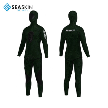 Seaskin Custom YAMAMOTO 5mm 2 pieces camouflage Hooded Neoprene Spearfishing Diving Wetsuit