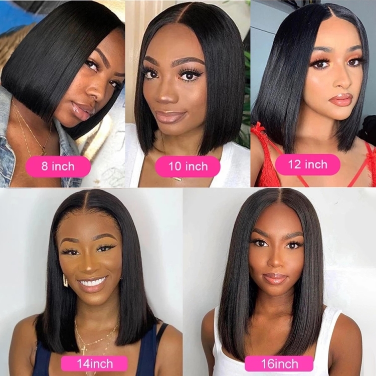 13*4 4*4 13*1 T lace bob wig silky Virgin Cuticle Aligned Brazilian natural color Human Hair wig wholesale price for black woman