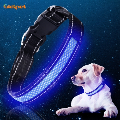 High Quality Nylon Fabric Mesh Led Dog Collar