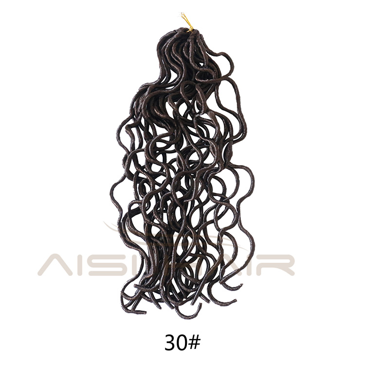 Aisi Hair Faux Locs Curly Crochet Hair Extensions 18inch Long 24 Roots Soft Crochet Braids Dreadlock Hairpieces