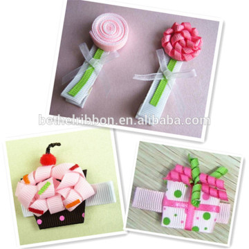 Customized hotsell bow fabric hair ribbon sculpture clips