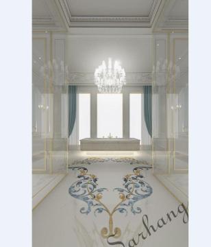 Interior Goals Amazing Luxury Bathrooms Stone Waterjet Marble Medallion marble pattern