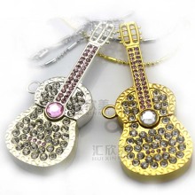 Customized Golden Color Crystal Volin USB