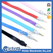 1m length colorful noodles design aux audio cable for all devices