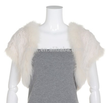 YR105 Women knitted rabbit & fox fur shawl/Bridal fur shrug/Wedding shrug