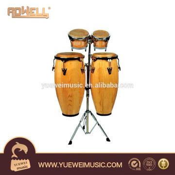 Wood bongo and Conga Drum Set percussion