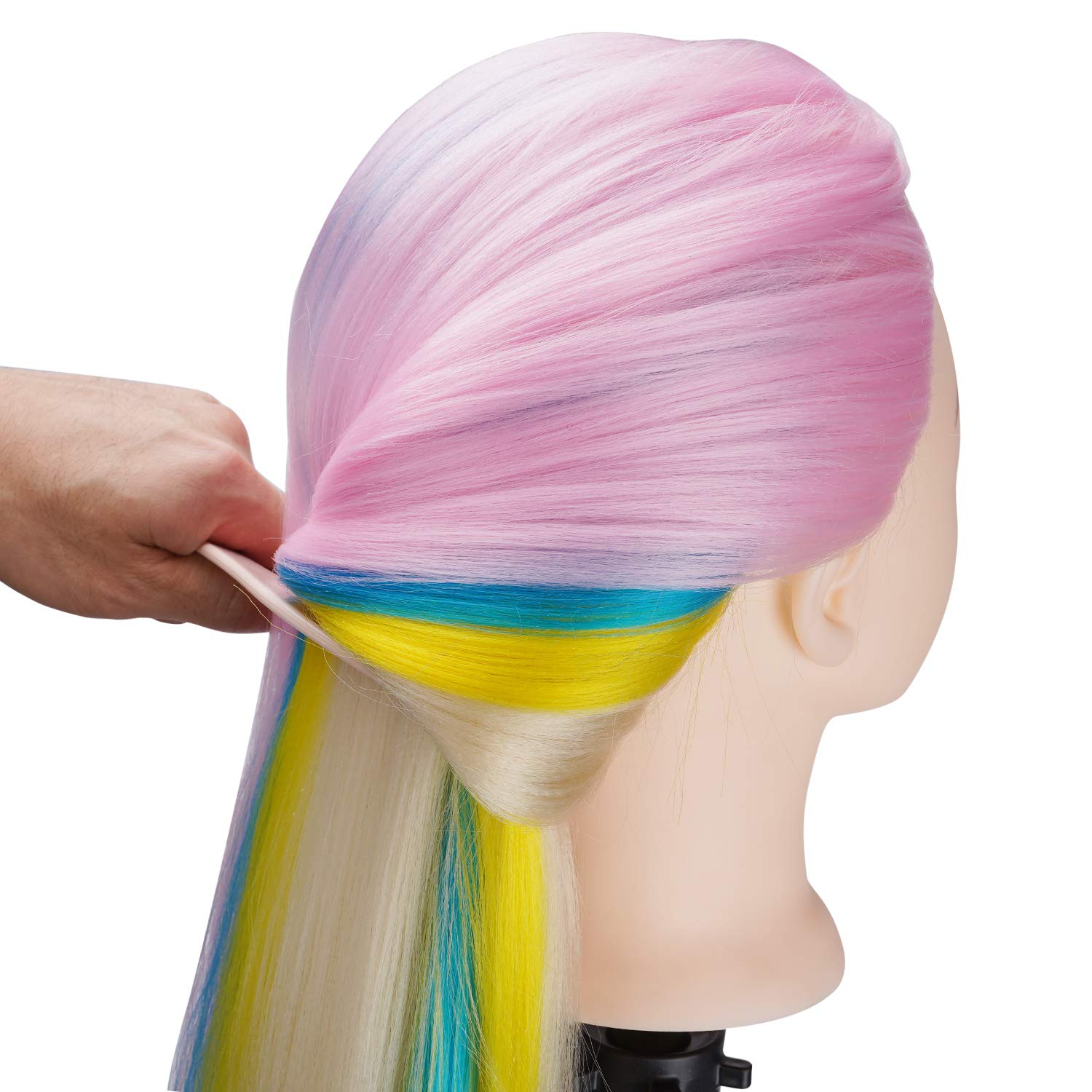 Synthetic Hair Manikin Head Female Wig Black Cosmetology   Maniquines Mannequin Head Hairdresser Training Doll Head