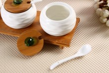 kitchenware Ceramic Dressing salt Pots with lid