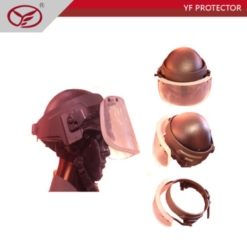 ballistic helmet with hard bulletproof mask visor/removeable bulletproof visor