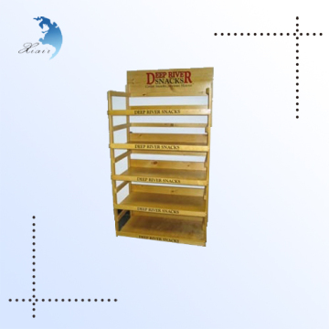 Supermarket custom design wood snack display racks