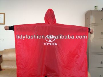 Cheap PVC Hooded Rain Cape Poncho For Adults