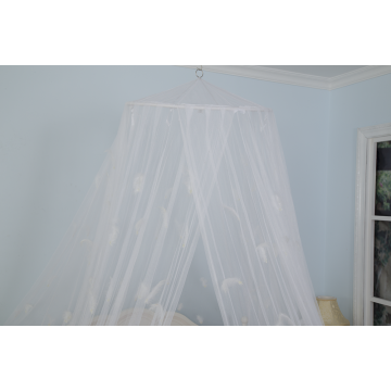 Canopy Bed Mosquito Net With Feather Decoration