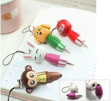 Wooden Cartoon Drawing Pen keychain