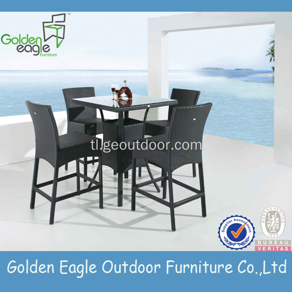 Panlabas na Aluminum Wicker Dining Set ng Rattan Muwebles