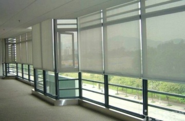 Motorized roller blind for hotel living room