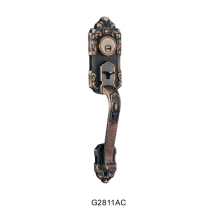 Copper plated mortise handle lock