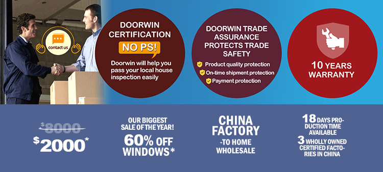 Doorwin new design custom made Environment Friendly UPVC Aluminium Glass windows