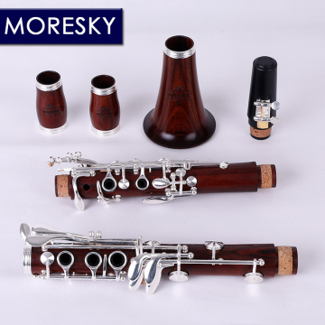 MORESKY Red Wood Professional Clarinet Bb Rosewood Clarinet Silvering keys Solid wood Sib Klarnet