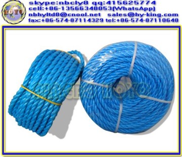 3 strand blue pp polypropylene packing rope , split film pp rope , split film twisted pp rope
