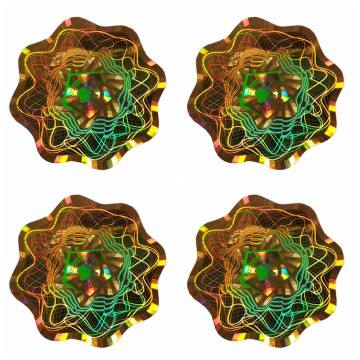 Etichetta olografica 3D con stampa materiale una tantum