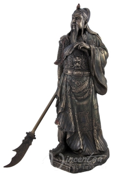 China indoor fengshui metal crafts bronze Guan Yu gate statues for sale